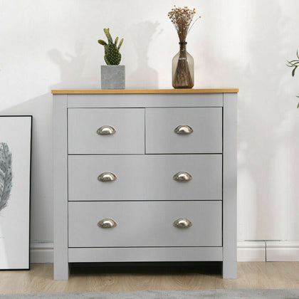 Wood Multi Storage Unit Cabinet Sideboard Cupboard Drawers Chest White/Grey