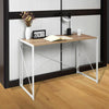 White Folding Computer Desk Wooden Top Foldable Study Table Laptop Home Office