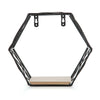 Wood Geometric Hexagonal Design Wall Wire Frame Storage Frame Shelf