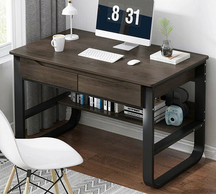 Home Office Computer Desk Study PC Writing Table Workstation Shelf Furniture UK