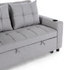 HUDSON 1-SEATER, 2-SEATER SOFA BED LINEN FABRIC WITH CUP HOLDERS GREY