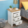 Wooden 3 Drawer Bedside Table Cabinet Bedroom Storage Unit,UK Stock