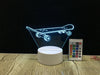 Skateboard - 3D Illusion lamp, 16 colour changing LED Night Light