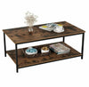 Vintage Coffee Table Industrial Style Furniture Rustic Wood Storage Metal Shelf