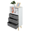 Modern Bookshelf Shelving Display Storage Cabinet Bookcase with 3 Fabric Drawers