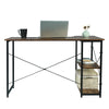 PC Computer Desk Writing Study Table Office Home Workstation Dark Wooden Metal