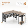 L-Shaped Corner Computer Desk Reversible Corner Workstation with Mesh Storage
