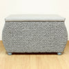 Pair Of Grey Storage Trunks/Benches Woven Blanket Box/Stool Bedding Toy Chest