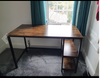 Industrial Computer Desk Rustic Metal Furniture Vintage Compact Office Study Leg