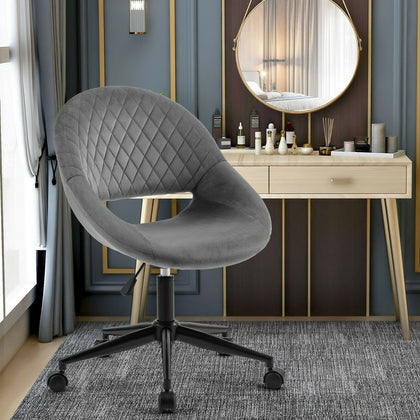 Swivel Velvet Office Chair Home Computer Desk Chair Ergonomic Adjustable UK