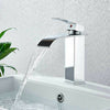 Chrome Bathroom Basin Faucet Waterfall Sink Deck Mounted Bath Taps Single Hole