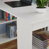 White Computer PC Desk Laptop Student Study Table Bookcase Shelving Workstation