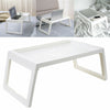 WHITE BREAKFAST SERVING LAP TRAY OVER BED TABLE W/ FOLDING LEGS PORTABLE PICNIC