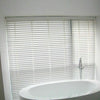 White Venetian Blinds Wooden Taped Slats Window Blinds -120cm Drop Various Width