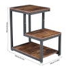 3 Tier Coffee Table Side End Table Industrial Wooden Metal Frame Furniture