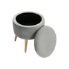 Round Dressing Table Stool Footstool Velvet Padded Ottoman Storage Box Pouffe