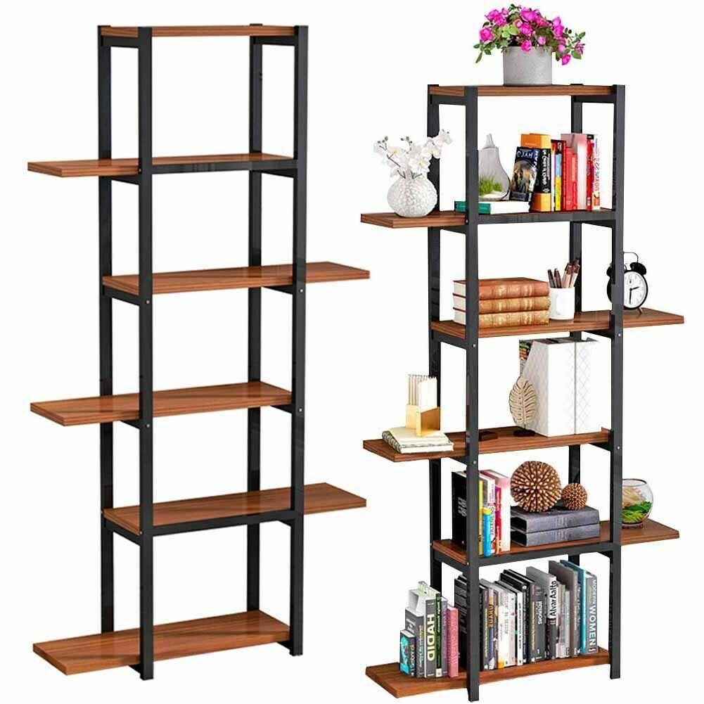 6 Tier Industrial Bookshelf Ladder Shelf Display Storage Book Plant Flower Stand