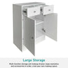 White Bathroom Cabinet Cupboard 2 Drawer + 2 Door Wooden Furniture Storage Unit