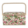 Home Fabric Craft Home Sewing Accessories Basket Box With Handle Floral Print