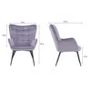 Vera Linen / Velvet Occasional Lounge Living Room Accent Chair Armchair Metal L
