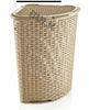 52L Large Woven Plastic Corner Laundry Washing Bin Multi Storage Rattan Basket