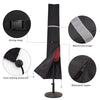 Mondeer 2.7M/3M Garden Parasol Tilt Sun Shade Umbrella 32 LED Light Hand Crank