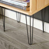 Retro Wooden Side Table or Bedside Cabinet 1 Drawer Storage Unit Metal Legs