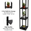 LED Wooden Floor Lamp 3-tier Open Storage Display Shelf Standing Reading Light