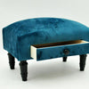 Deluxe Ottoman Footstool With Drawer Hand Made Lounge Padded Foot Stool Velvet