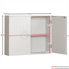 Priano Wall Cabinet 2 Door White Storage Organiser Mounted Cupboard Bathroom