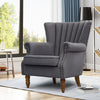 Occasional Armchair Velvet Fabric Accent Chair Retro Scallop Shell Seat Bedroom