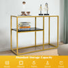 3-Tier Metal Console Table Hallway Storage Display Table Sofa Side Table Home