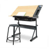 Adjustable Drawing Table Draft Artist Office Desk with Retractable Board Stool