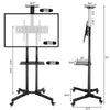 Mobile TV Monitor Stand Mount Bracket Trolley Wheels 32"- 65" Adjustable LED LCD