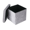 Crushed Velvet Ottoman Storage Box Folding Seat Stool Box Velvet