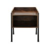 2pcs Industrial Bedside Table Stackable End Table with Storage Rustic Brown