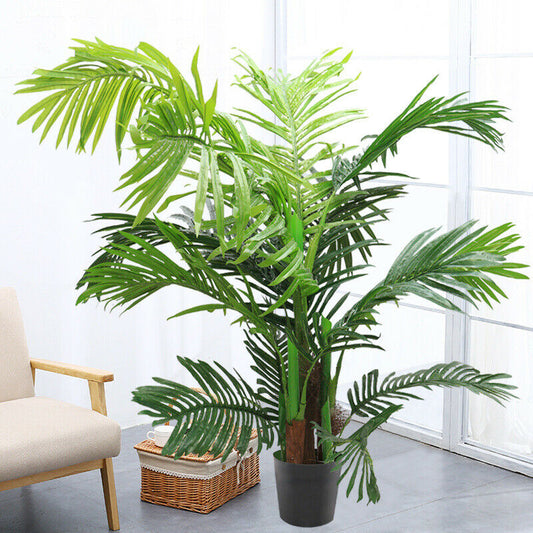 4FT Artificial Palm Tree Garden Patio Exotic Topiary Potted Plant Home Office