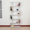 S-Shape Bookshelf White Wooden Office Divider Display Shelves Storage Furniture