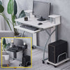 Stand Up Computer Desk with PC Host Stand Keyboard Tray Mobile Home Office Wood