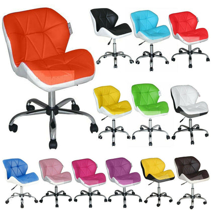 Adjustable Office Chair 5 Legged Wheels 360 Swivel Computer Desk PU Cushioned UK