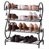 4 Tier Heavy Duty Shoe Rack Shoes Organiser Stand Storage Shelf Unit Black