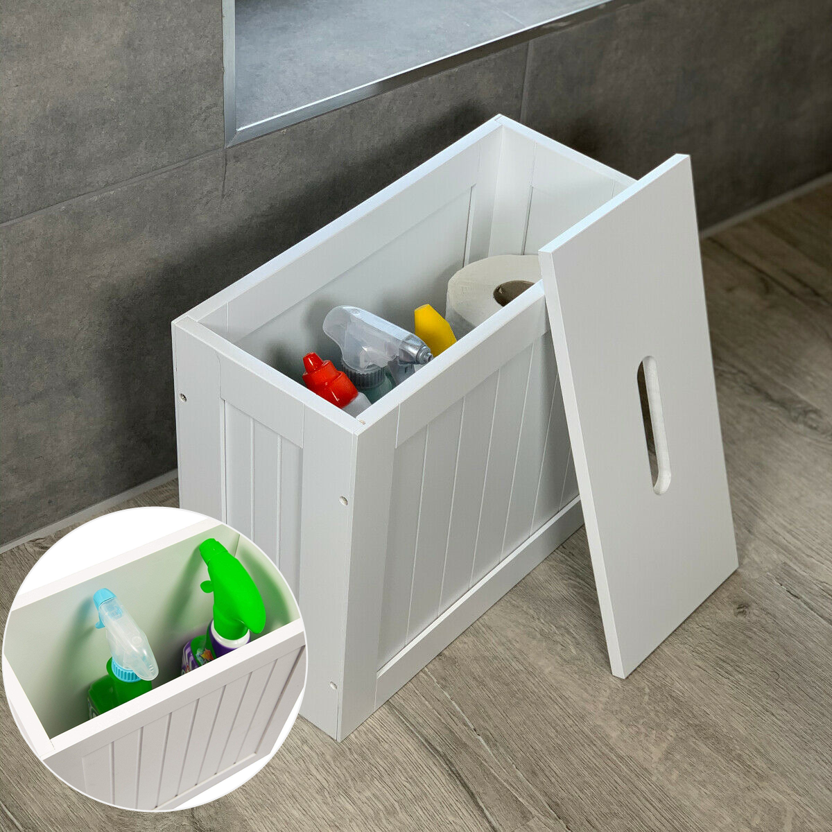 UK Wooden Bathroom Storage Unit Multipurpose Bathroom Storage Cabinet ...