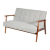 Small Sofa Wooden 2 Seater Button Thick Seat Grey Living Room Couch Lounge Chair