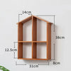 Wall Mounted Storage Cabinet House Shape Shelf Wooden Storage Unit Brown Home
