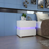 High Gloss Bedside Table Nightstand Cabinet Chest of 2 Drawer RGB LED Light Lamp