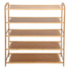 5‑Layer Home Shoe Rack 20 Pairs Storage Organiser Shelf Bamboo w/ Foot Pads