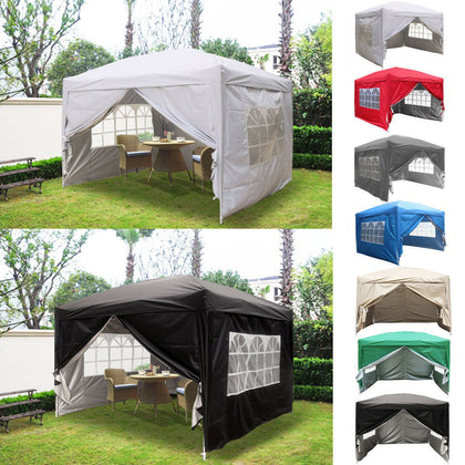 3x3m Pop Up Gazebo Marquee Outdoor Garden Party Tent Canopy 4 Side Panels New