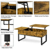 Split Lift-top Coffee Table with Storage Side Drawer&Metal Legs for Living Room