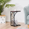 Small Sofa Side Table C Shaped Coffee End Table Living Room/Bedroom/Leaf Pattern