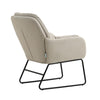 Vintage Fabric Upholstered Chair Tufted Back Home Leisure Armchair Metal Legs